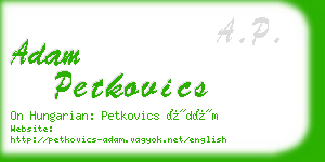 adam petkovics business card